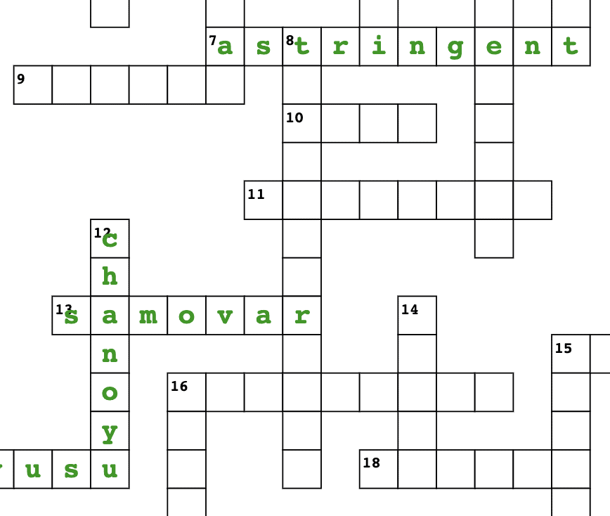 japanese green tea crossword clue