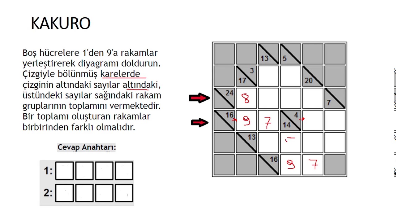 kakuro oyunu nasıl oynanır