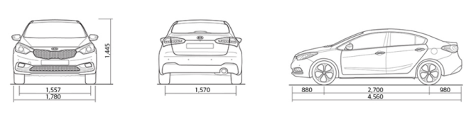 kia forte dimensions