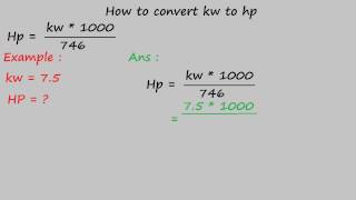kilowatts to hp