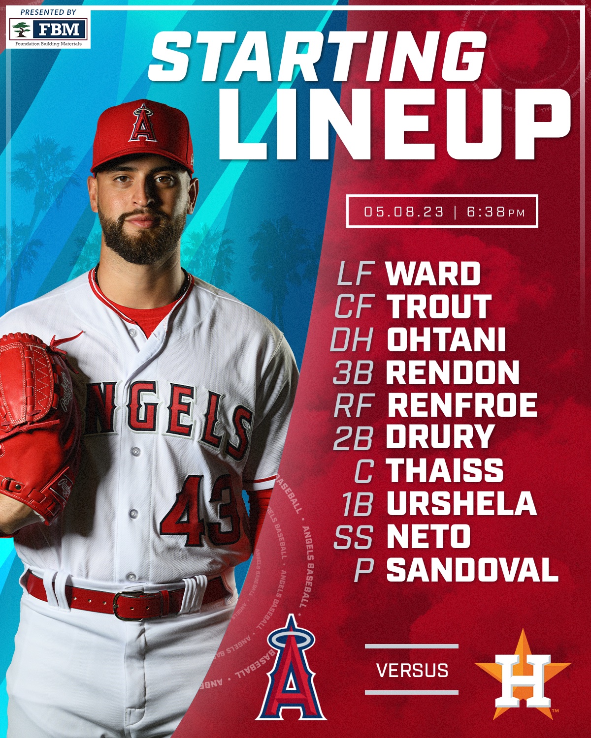 la angels starting lineup