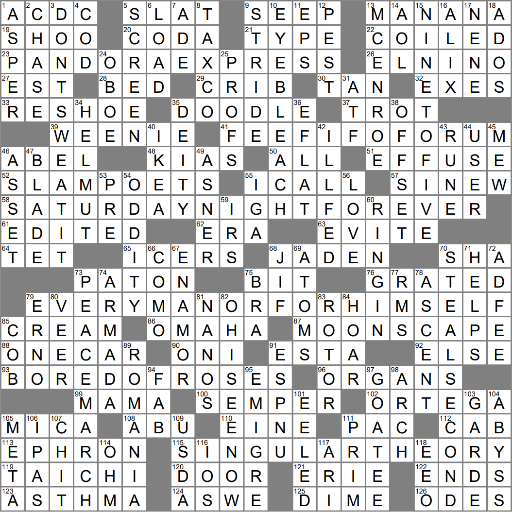 l.a. crossword puzzle