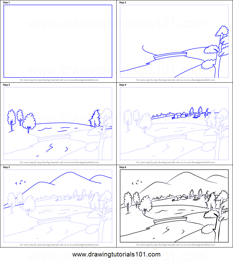 landscape step by step drawing