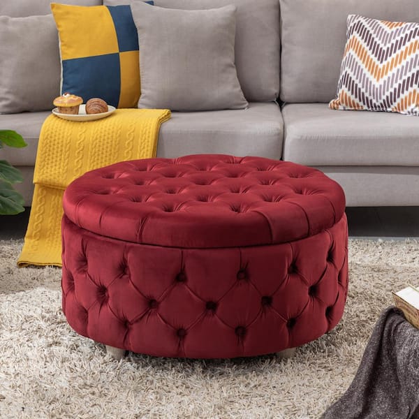 large round storage ottoman