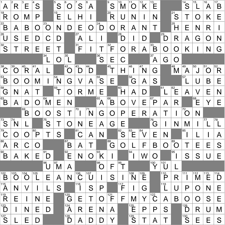 late american boxer crossword clue