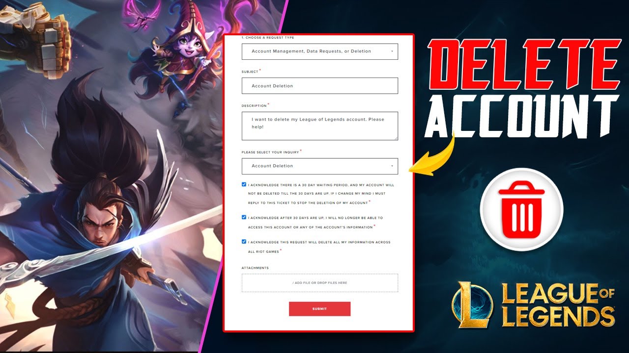 league of legends account deletion