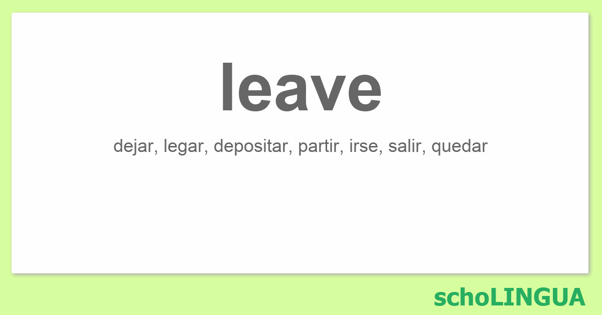 leave en participio