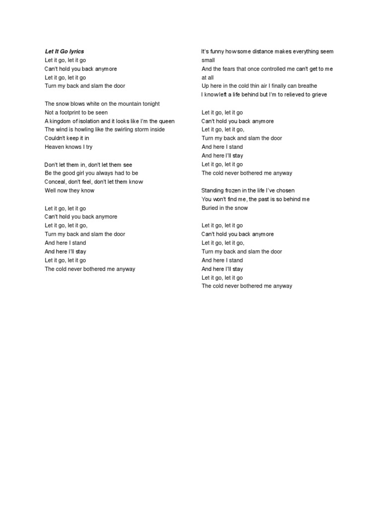 let go lyrics