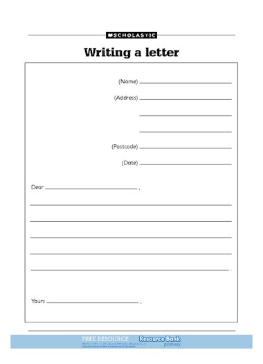 letter template ks1