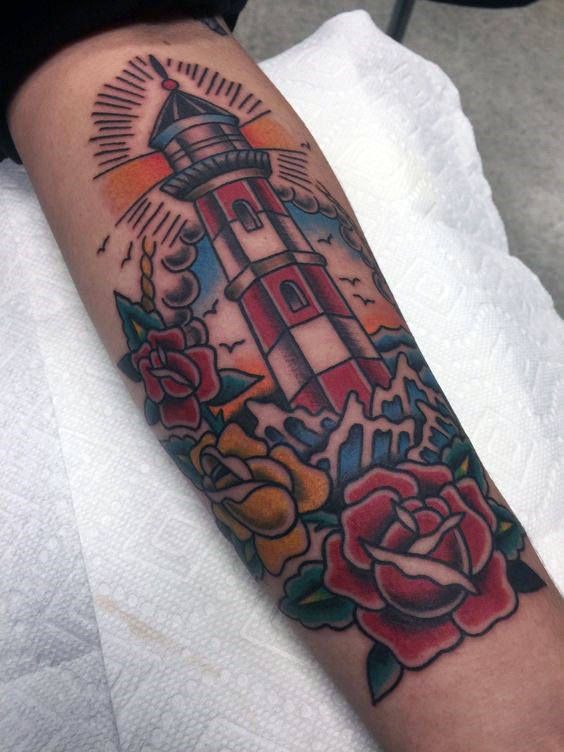lighthouse old school tattoo