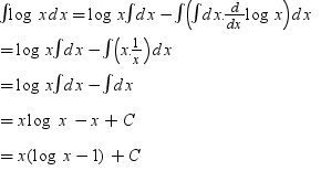 log x in integrali
