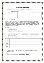 lord of the flies activities worksheets