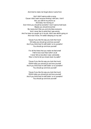 love yourself justin bieber lyrics