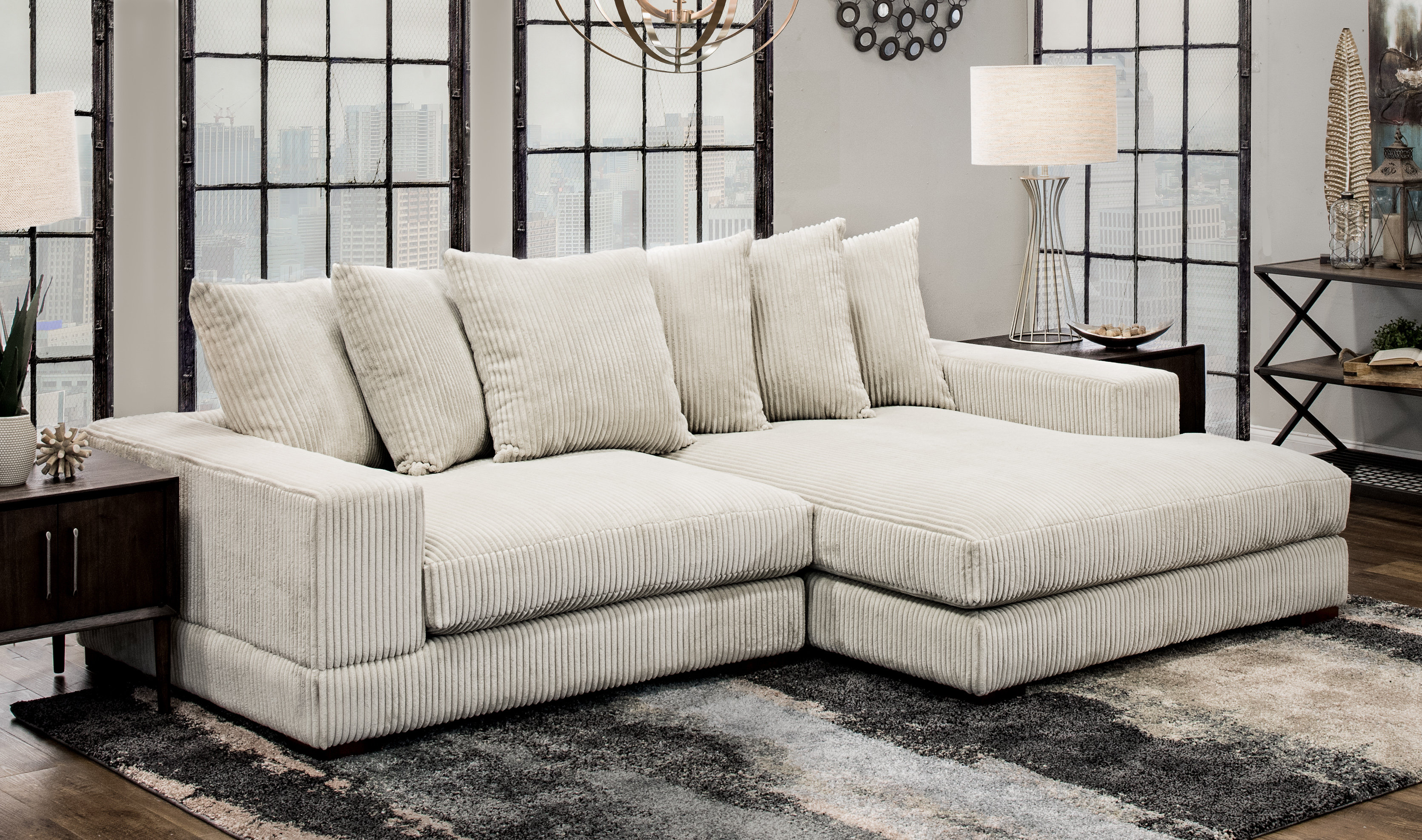 luxe 2 piece upholstered sectional