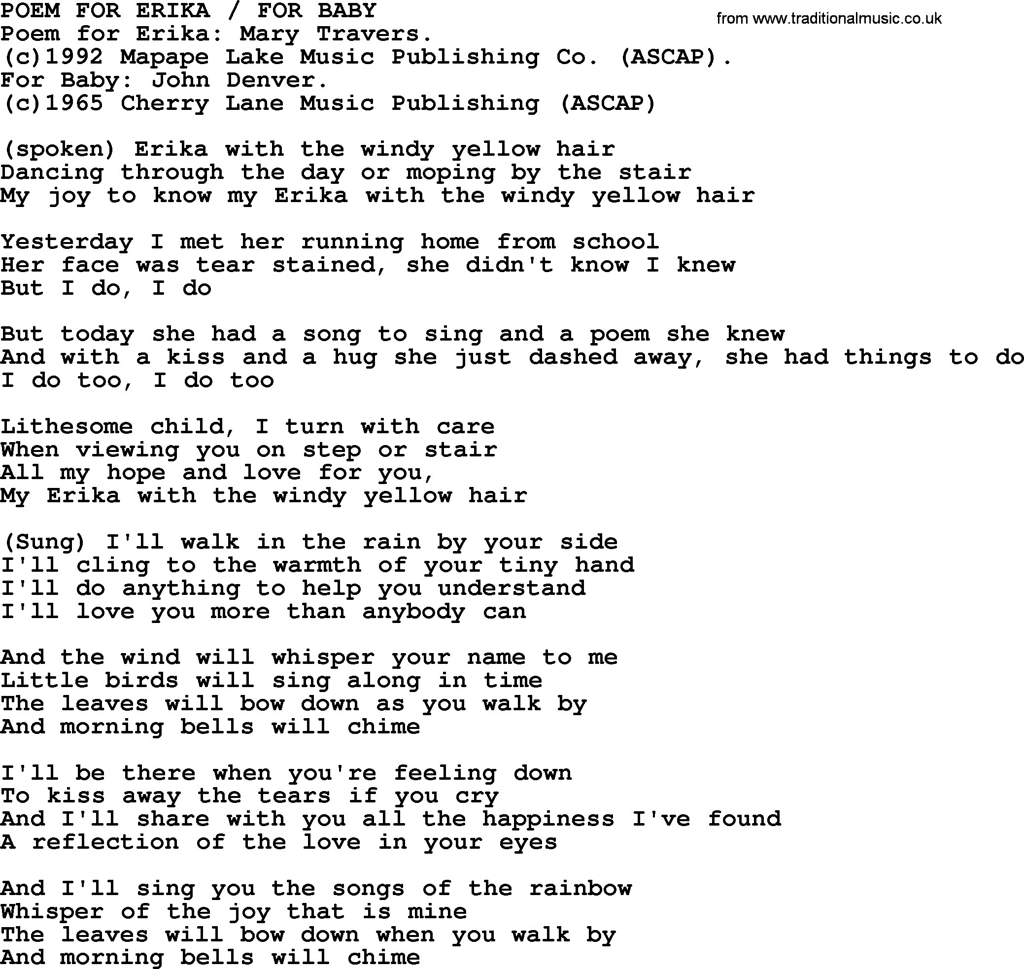 lyrics for erika