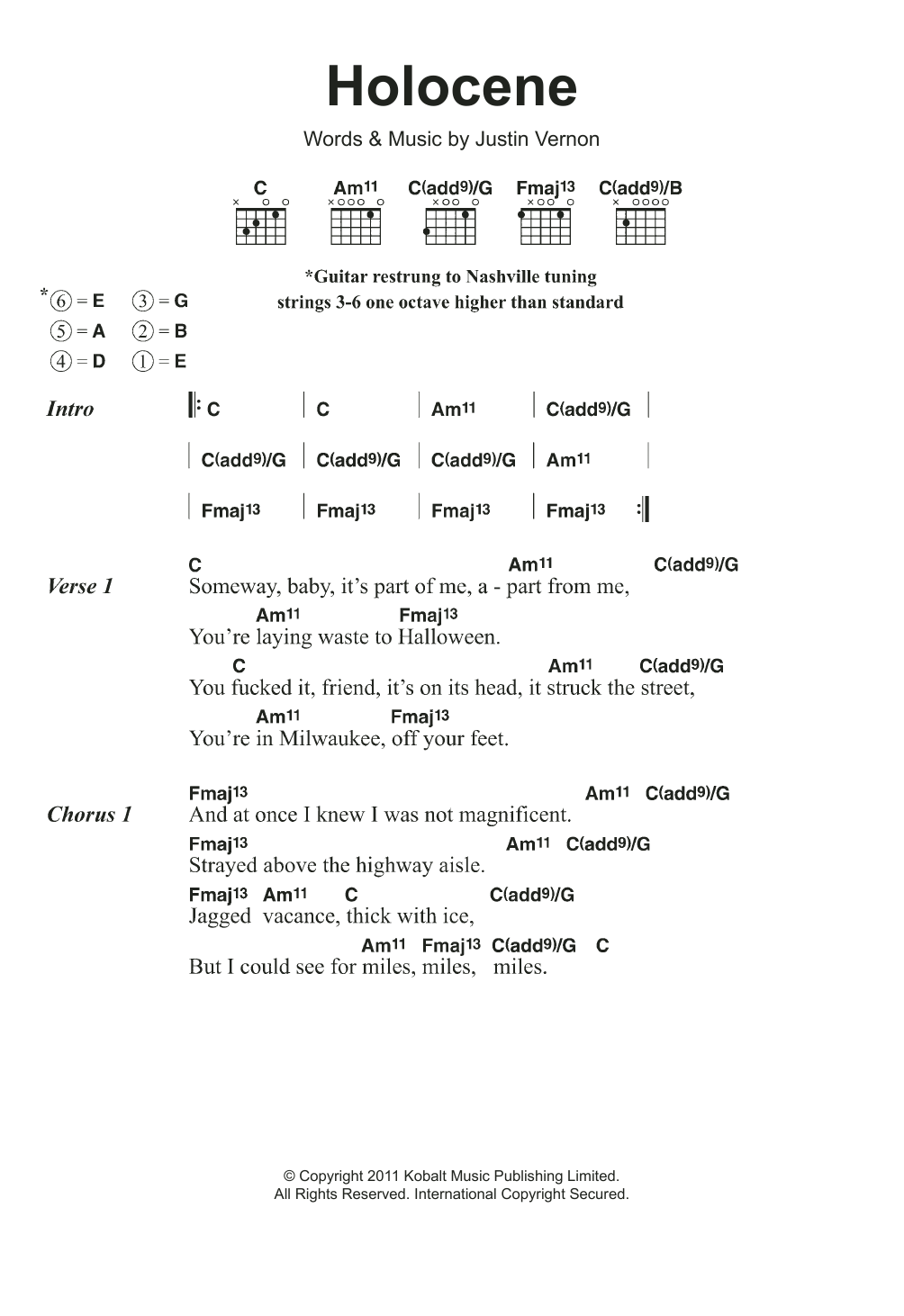 lyrics holocene bon iver