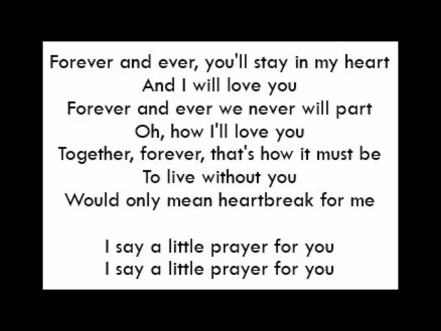 lyrics i say a little prayer for you