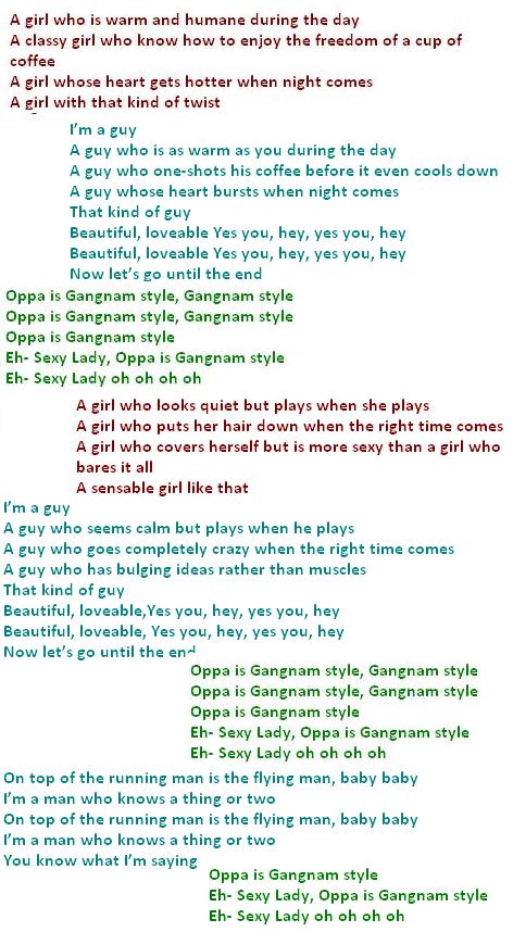 lyrics of gangnam style in english