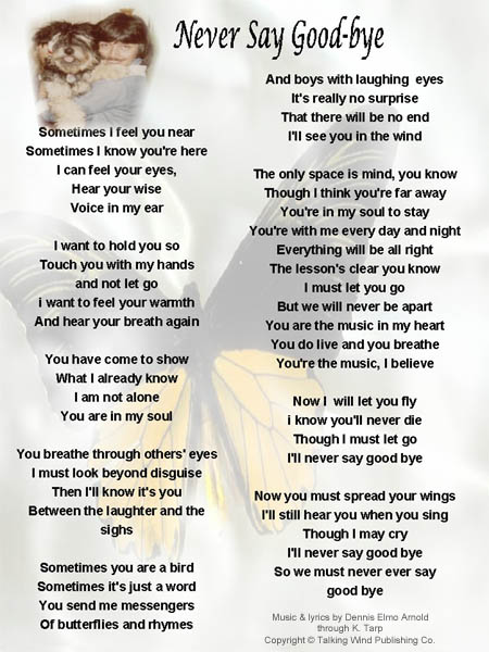 lyrics saying goodbye