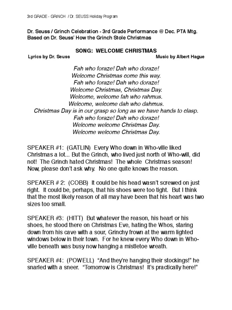 lyrics to the whoville song