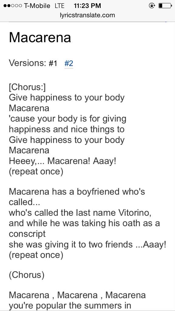 macarena song translation