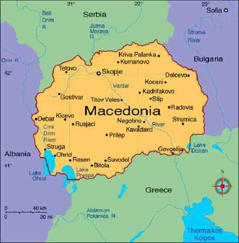 makedonya haritada nerede