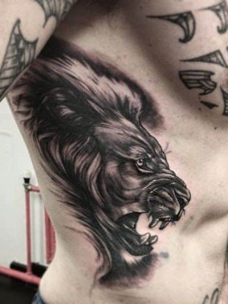 male rib tattoos