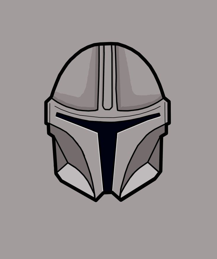 mando helmet drawing