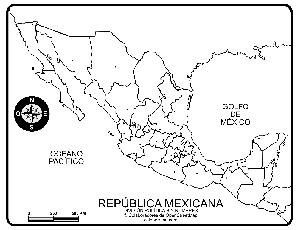 mapa sin nombres con division politica