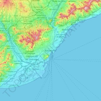 mapa topográfico barcelona