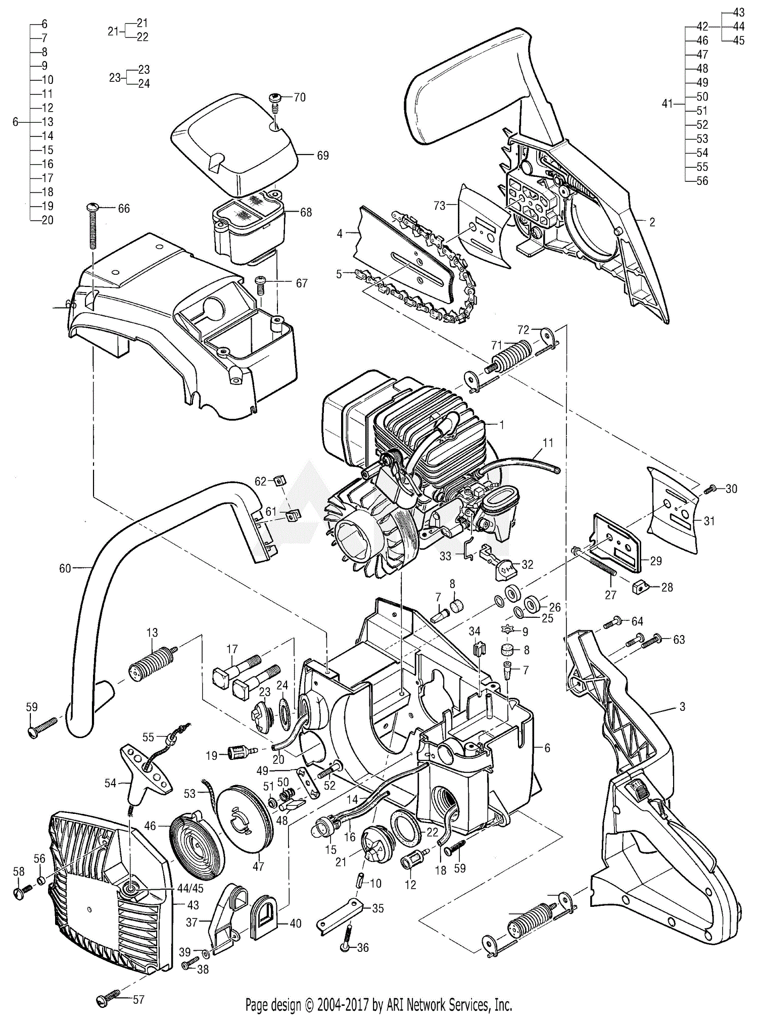 mcculloch chainsaw parts diagram