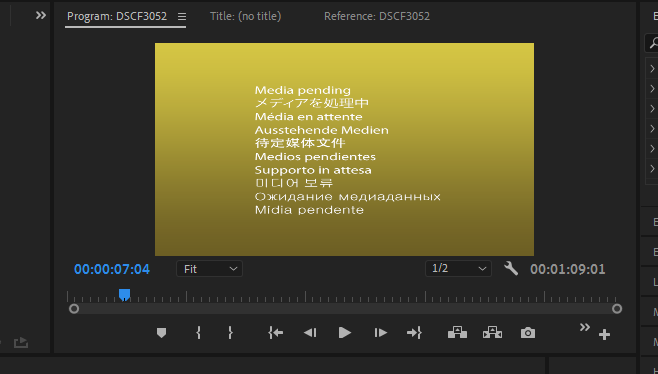 media pending premiere pro