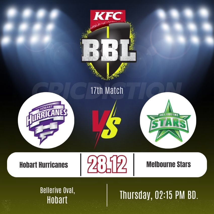 melbourne stars vs hobart hurricanes match scorecard