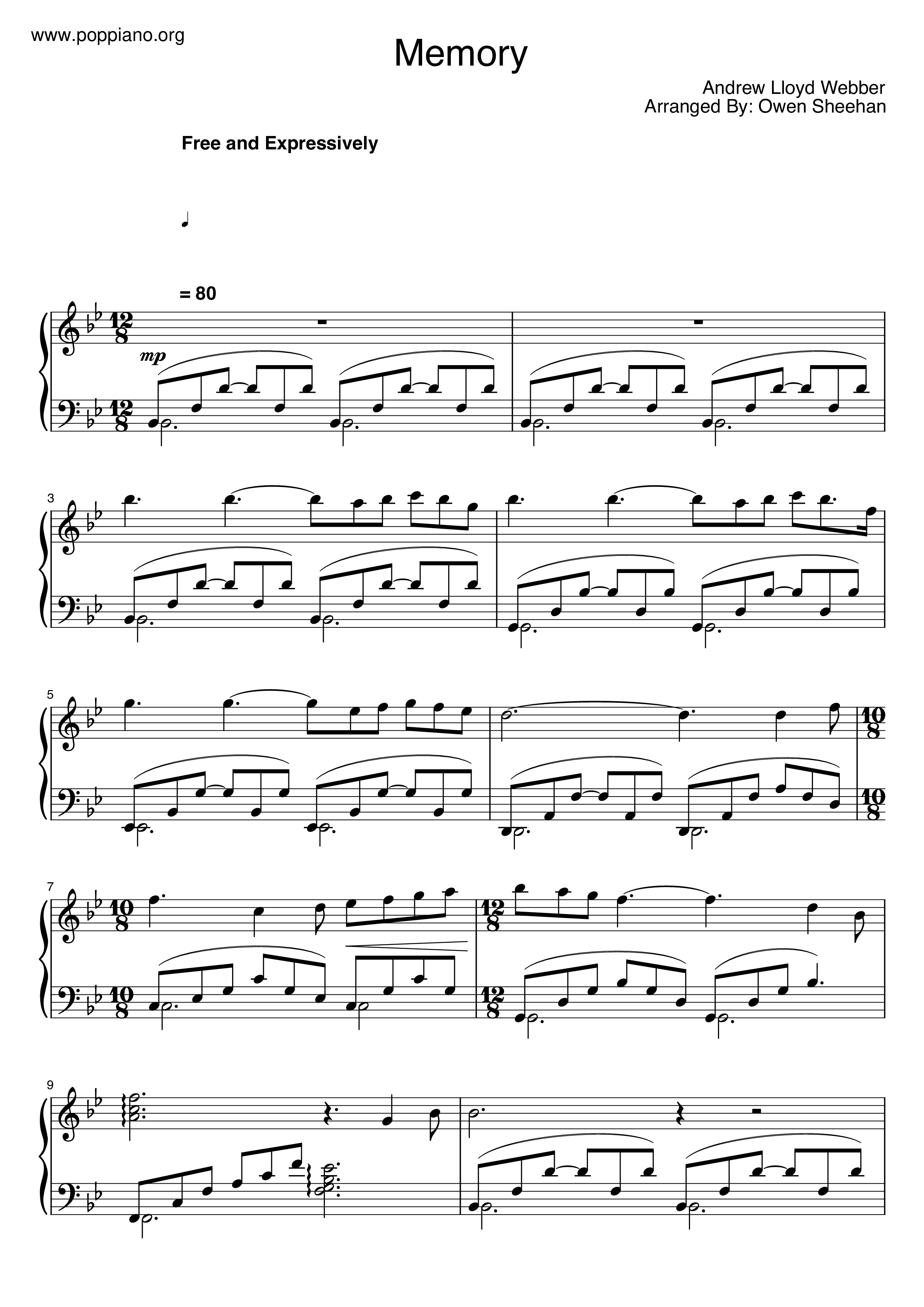 memory cats piano sheet music pdf