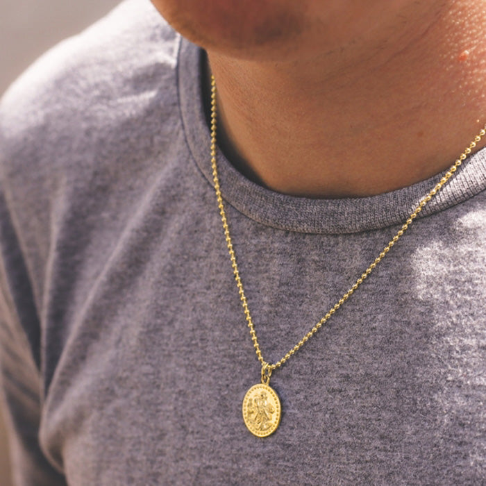 mens gold saint christopher necklace