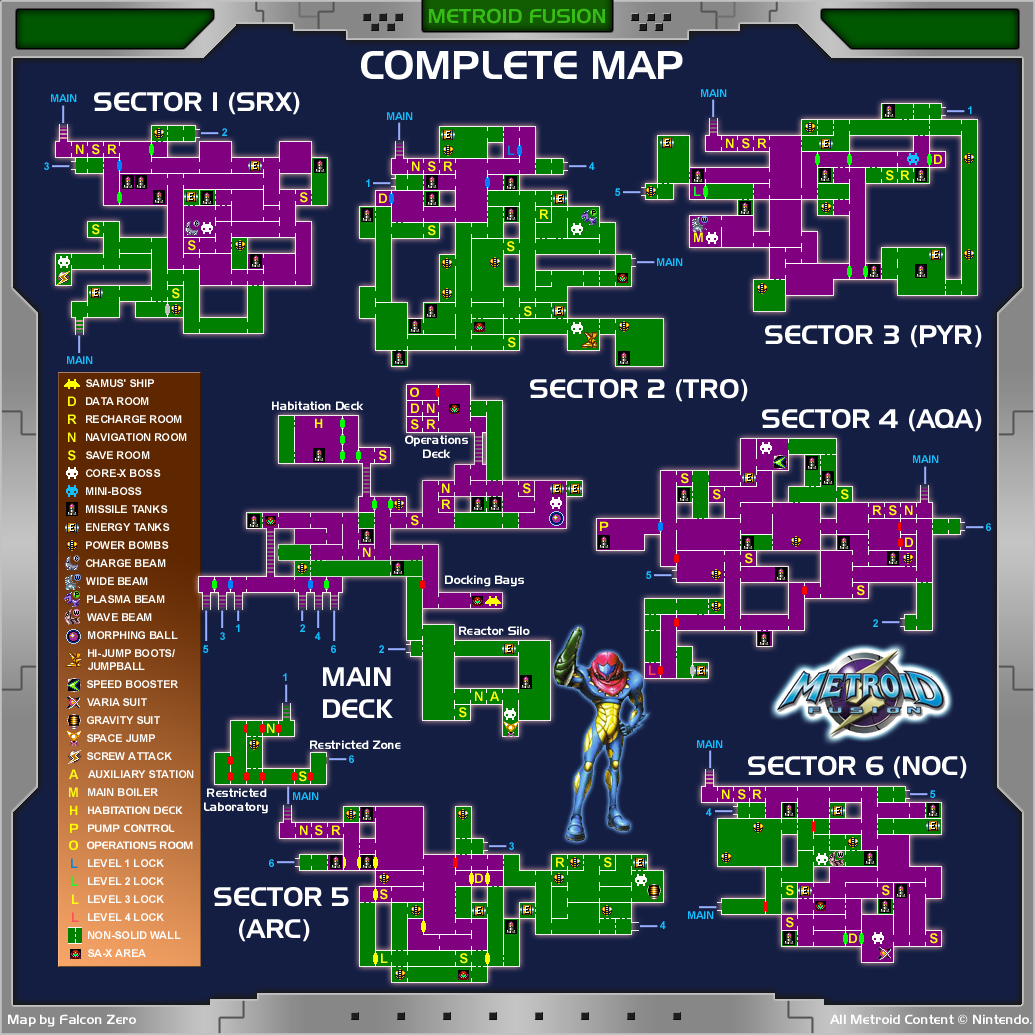 metroid fusion map