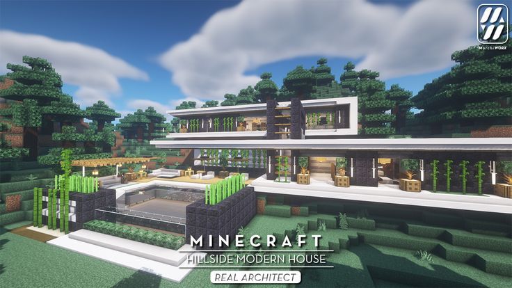 minecraft hillside mansion