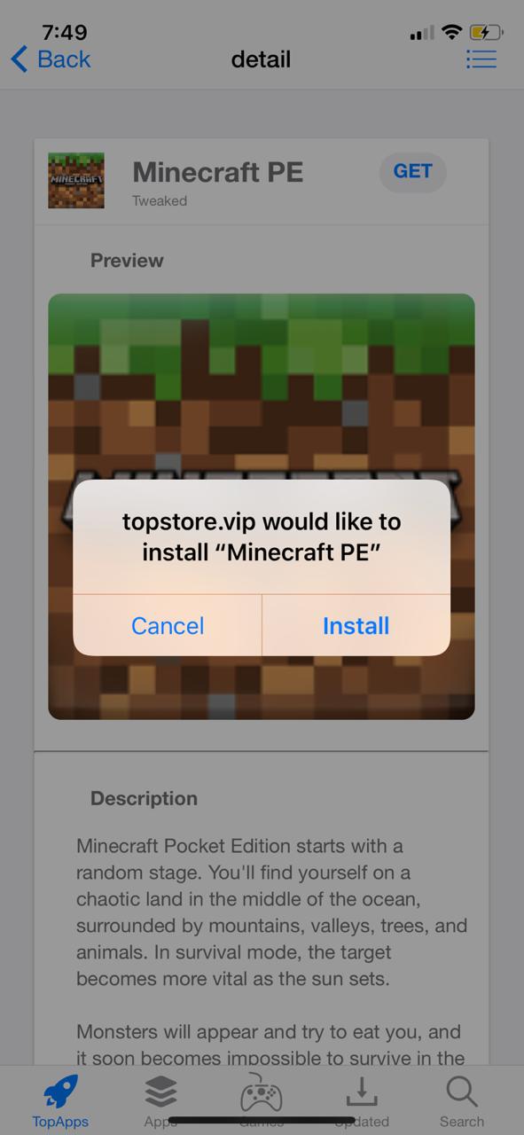minecraft ios free download no jailbreak