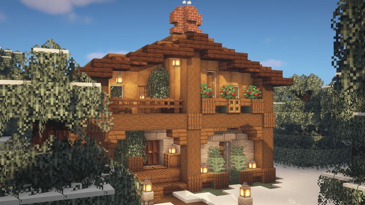 minecraft winter cabin