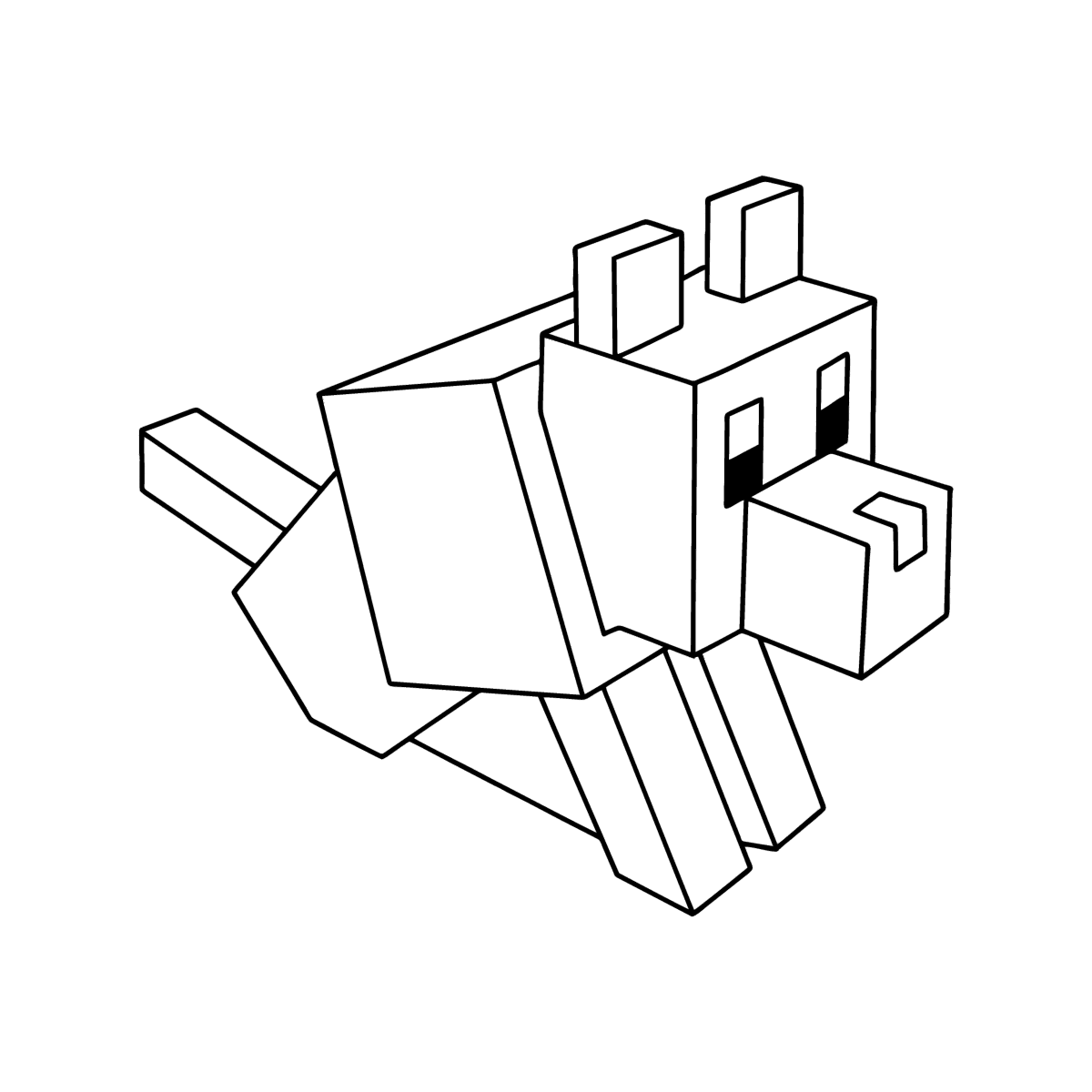 minecraft wolf colouring pages