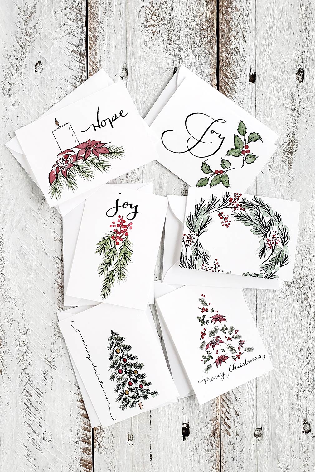 mini christmas cards with envelopes