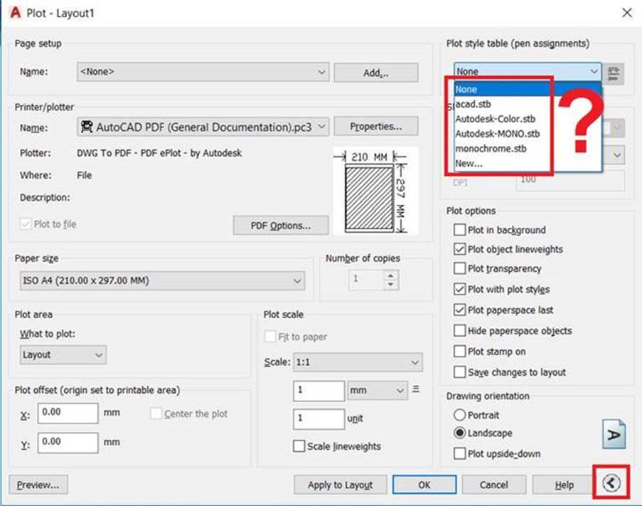 missing plot style autocad