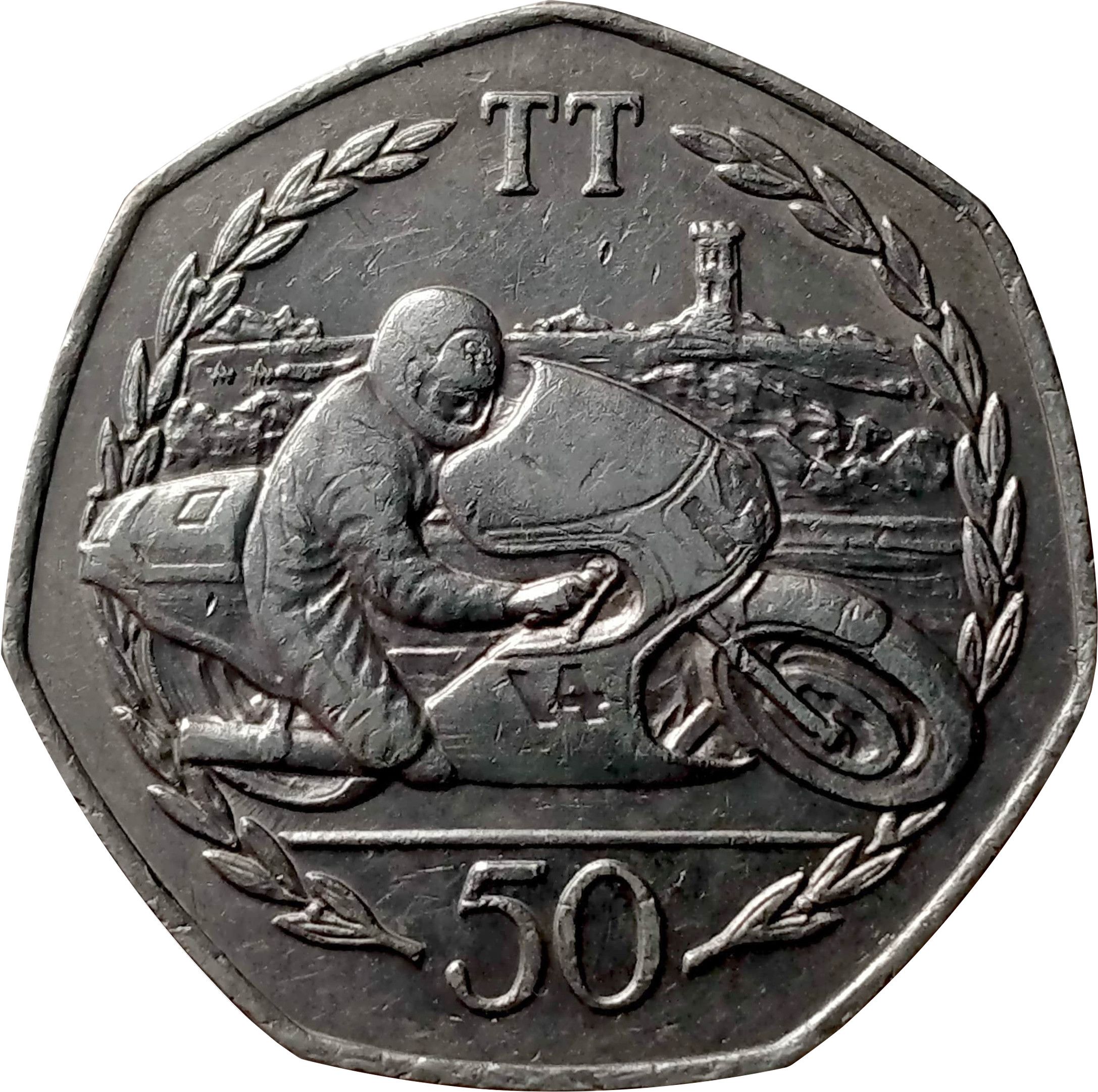 motorcycle 50p coin