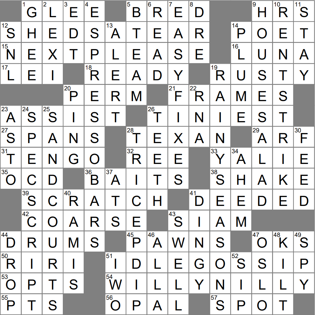 movie script crossword clue