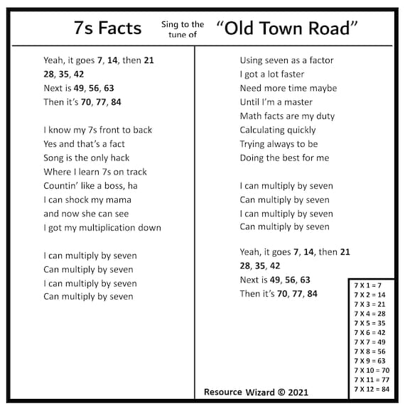 multiplication song