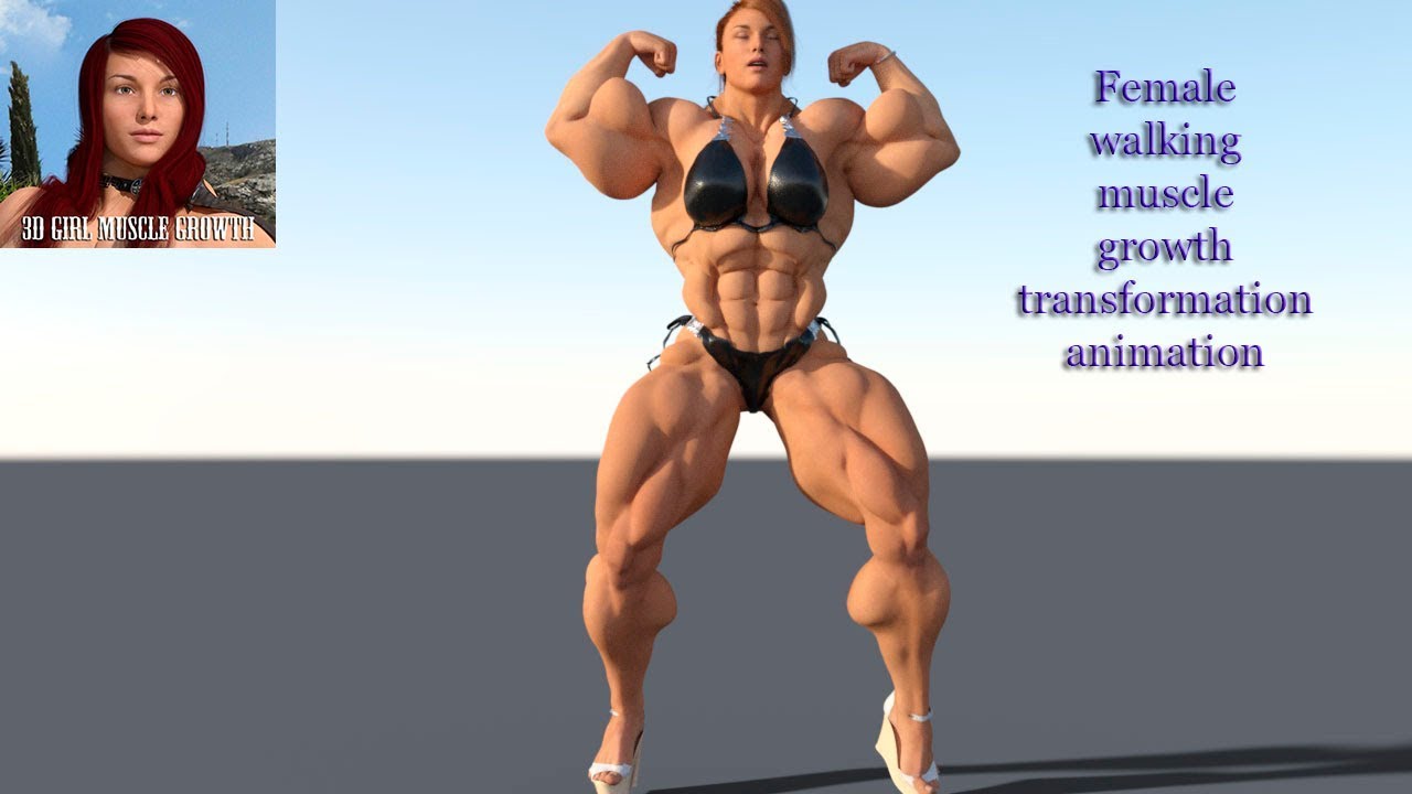 muscle growth female animation