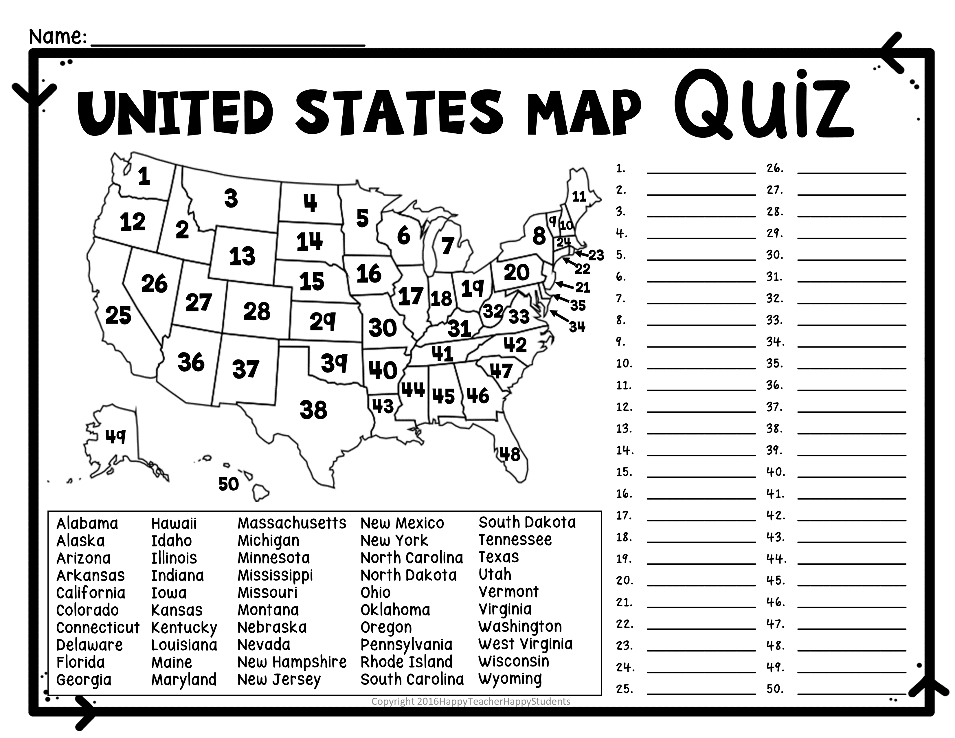 name 50 states quiz