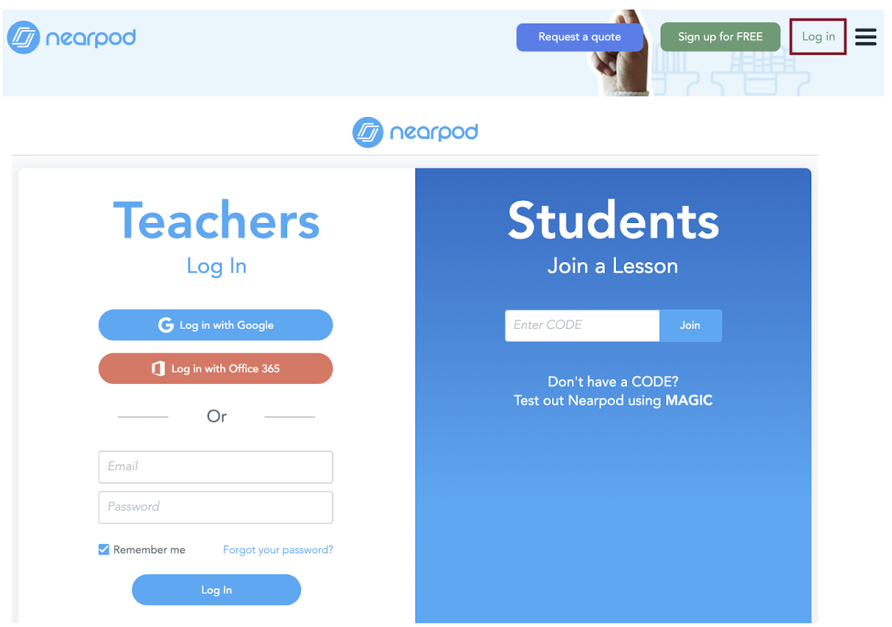 nearpod login