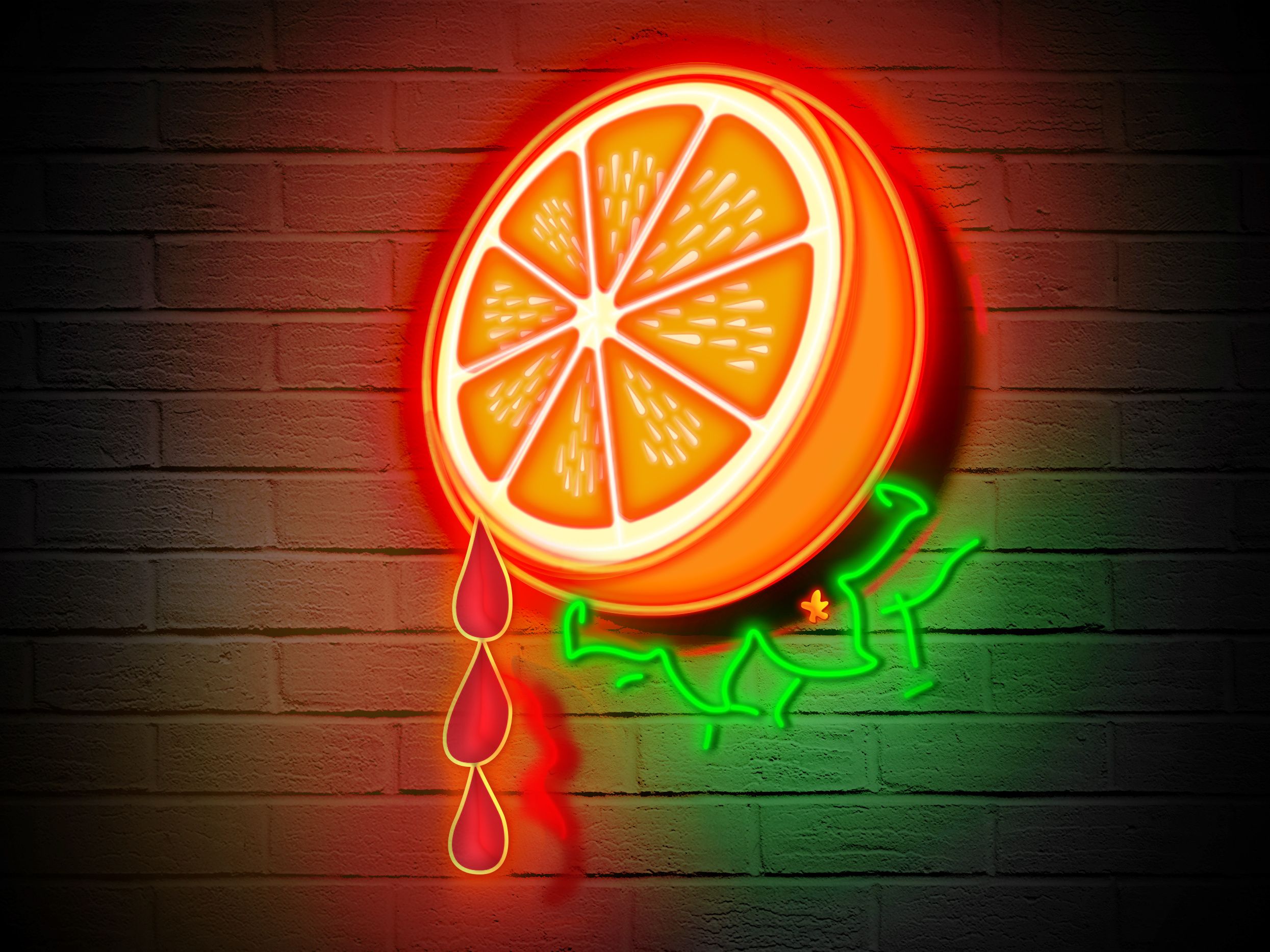 neon orange wallpaper