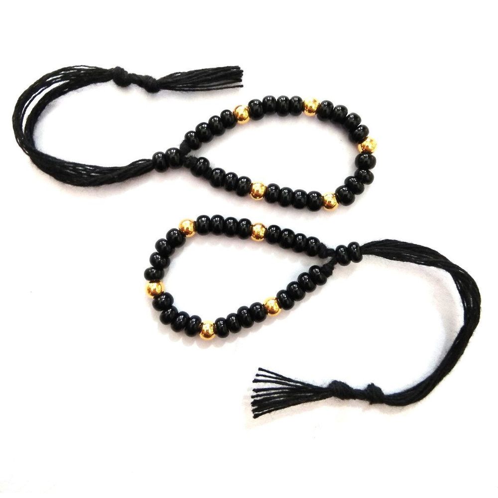 newborn baby gold and black beads bracelet for baby